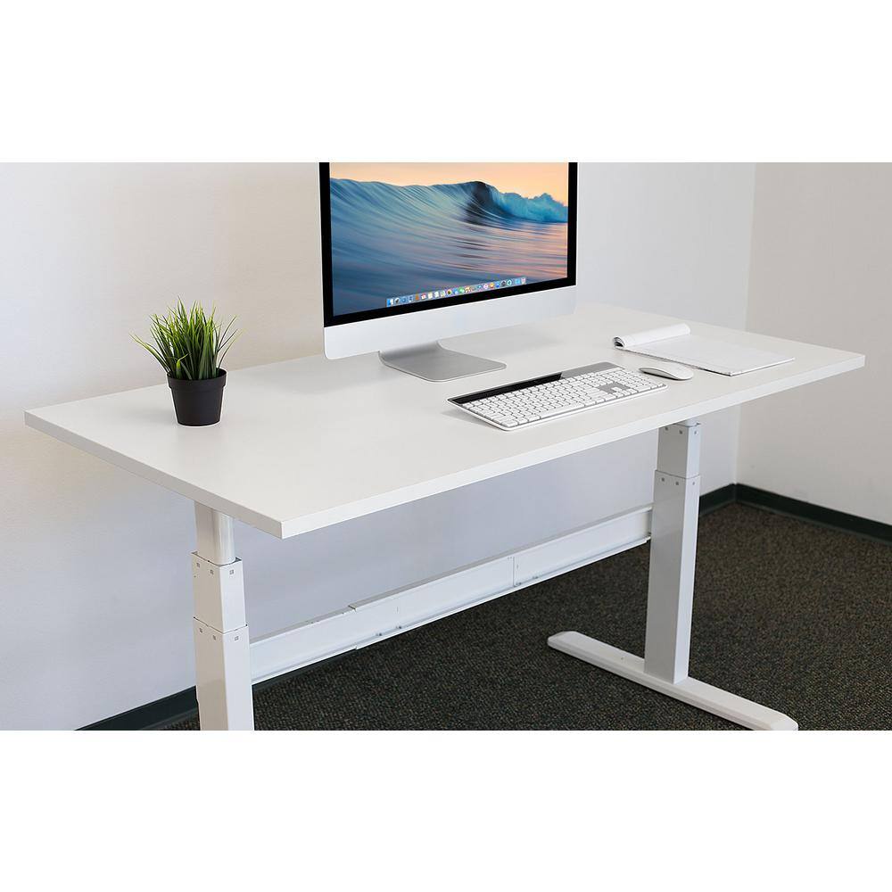 White 55" Rectangular Tabletop for Sit-Stand Desk