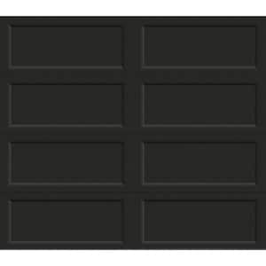 Bridgeport Steel Extended Panel 8ft x 7ft Insulated 12.9 R-Value Matte Lustra Black Garage Door without windows