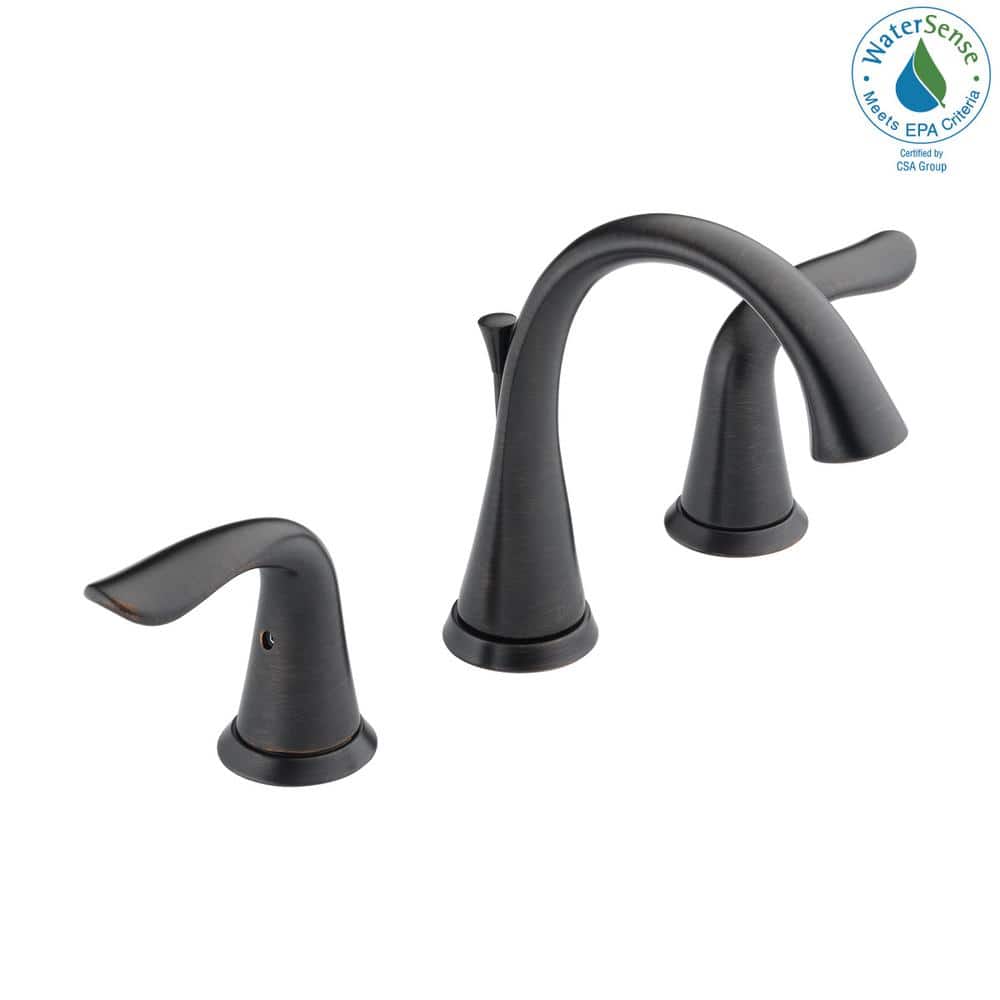 Venetian Bronze Widespread Bathroom Faucet with Metal Handles
