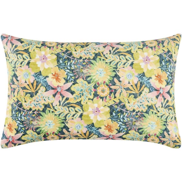 Spring Bouquet SBT-002 18 in. L x 18 in. W Accent Throw Pillow, Cover Only, Green/Blue