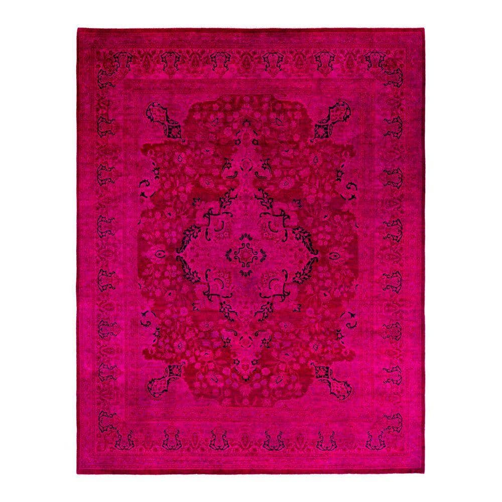 Pink Rug Hbo Chloe & Olivia Home Overdyed Pink 8 ft. x 10 ft. Solid Wool Indoor Area ...
