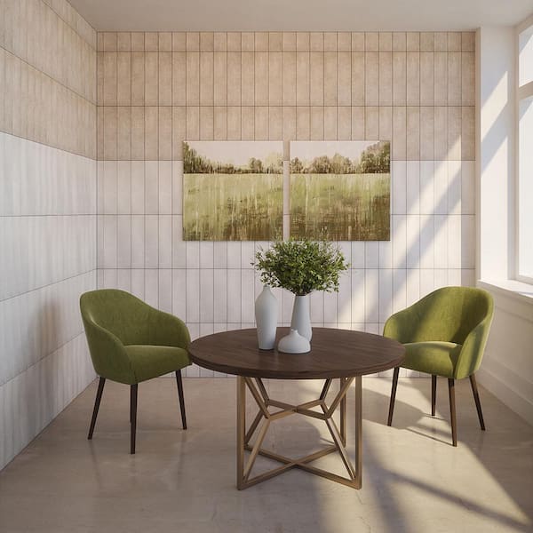 Take Home Tile Sample - Cambric Ivory 4 in. x 6 in. Textured Subway Ceramic