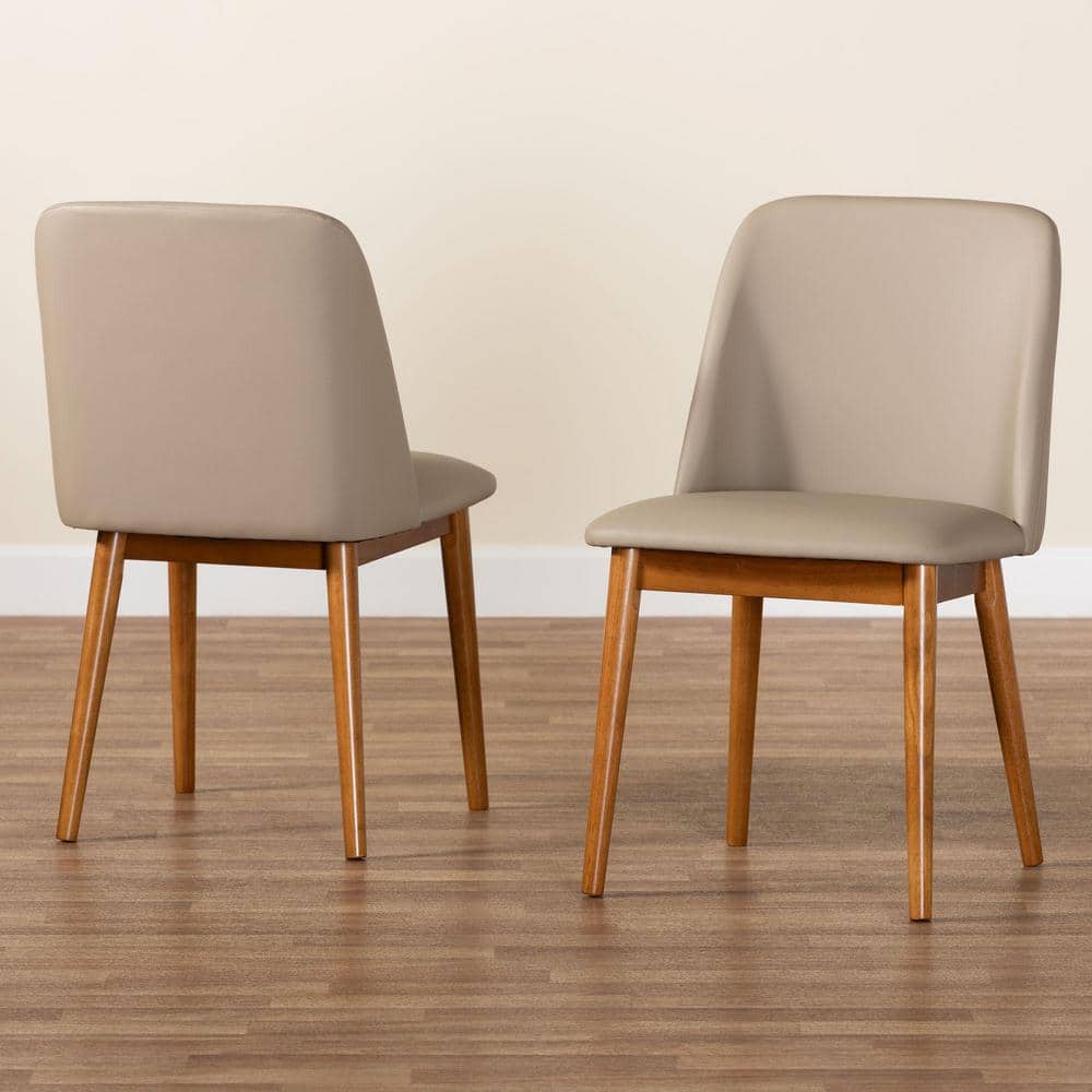 Beige Cane-Wood Parsons High Side Chair