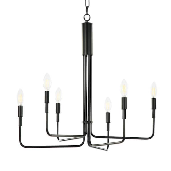 MEBUYZ Diana 6-Light Black Candlestick Island Chandelier Modern ...