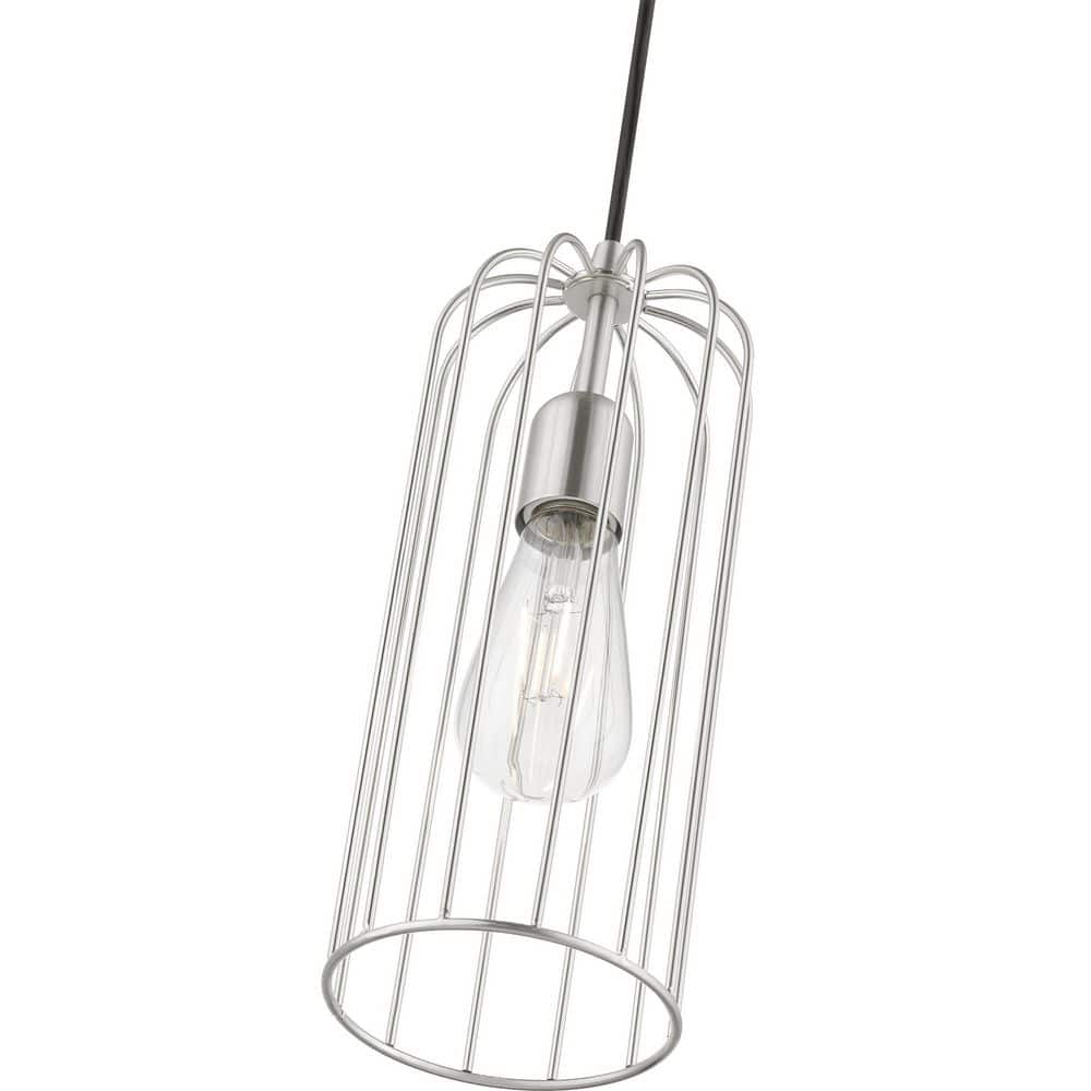 Glenbrook Brushed Nickel Mini Pendant with Open Cage Design