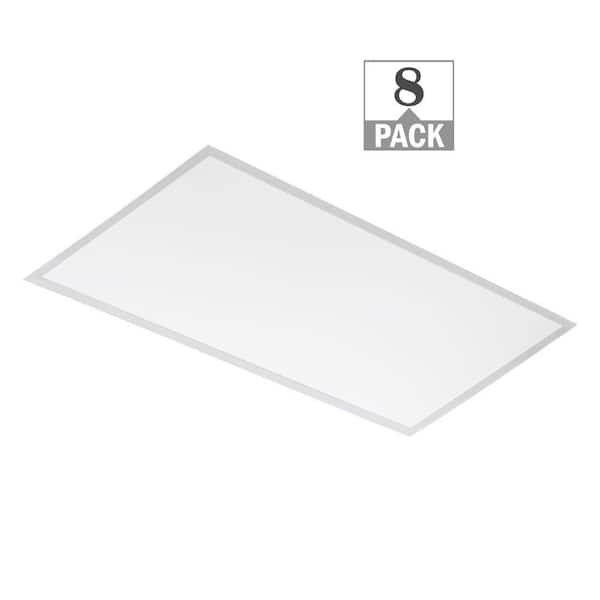 2 ft. x 4 ft. Selectable Lumens Wattage 3500K 4000K 5000K Integrated LED White Troffer Light 0-10V Dimming (8-Pack)