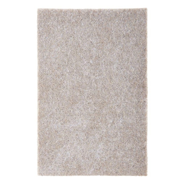 Scotch 4 in. x 6 in. Beige Rectangle Surface Protection Felt Floor Pads (4-Pack)