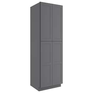 30-in W X 24-in D X 96-in H in Shaker Grey Plywood Ready to Assemble Floor Wall Pantry Kitchen Cabinet