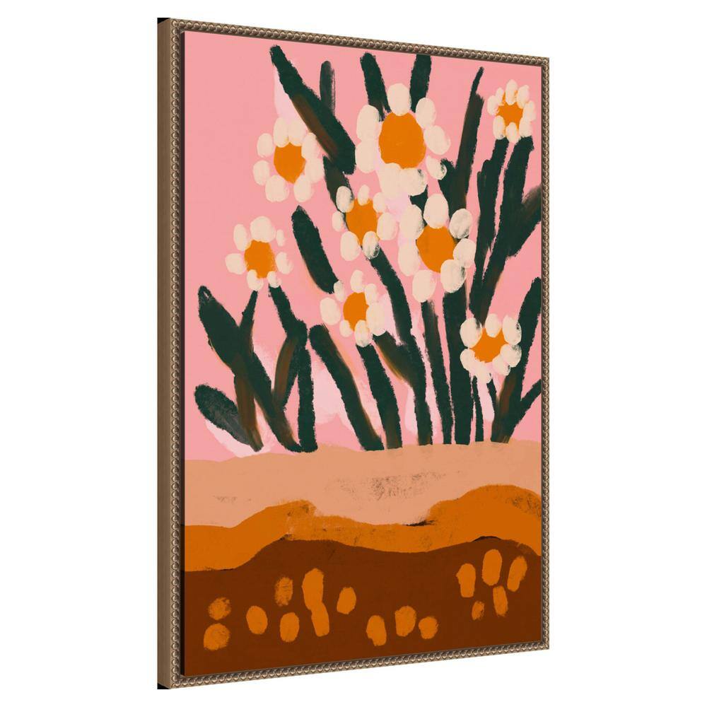 Large Pastel Floral Abstract Framed Canvas Wall Art