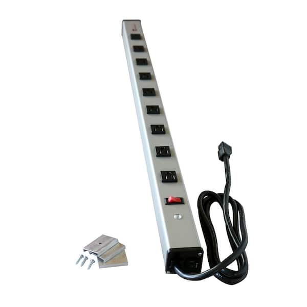 Legrand Wiremold 9-Outlet 15 Amp Industrial Surge Power Strip with Lighted On/Off Switch and 6 ft. Cord