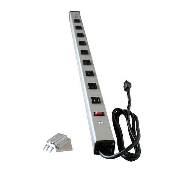 Legrand Wiremold 9-Outlet 15 Amp Industrial Power Strip with Lighted On/Off Switch, 6 ft. Cord