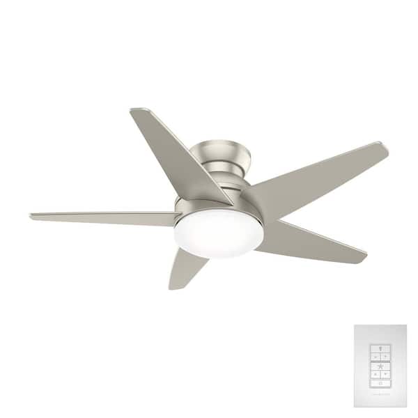 Casablanca Isotope 44 in. Integrated LED Indoor Matte Nickel Ceiling Fan with Wall Control and Light Kit Included