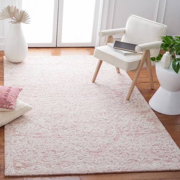 Metro Pink/Ivory 5 ft. x 8 ft. Medallion Floral Area Rug