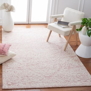 Metro Pink/Ivory 6 ft. x 6 ft. Medallion Floral Square Area Rug