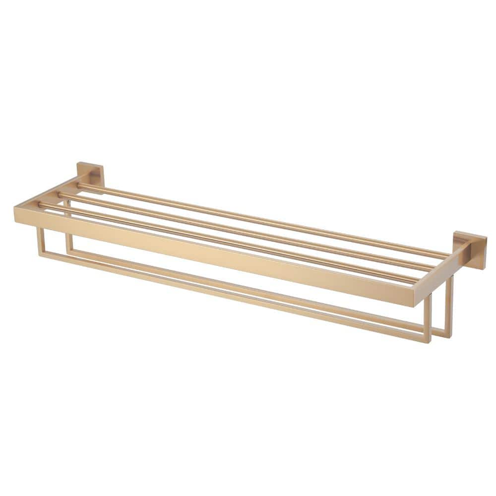 Square 32 in. 3-Tier Wall Mounted Towel Rack in Brushed Gold price history on PriceWatchPro
