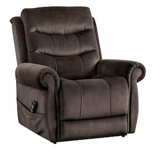 Sunbeam Dark Gray Fabric Powered Recliner Lift Chair With Heating and Massage