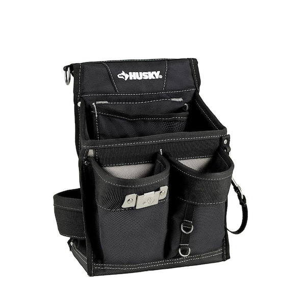 Husky - Electrician's Tool Belt Pouch with Tape Measure Holder