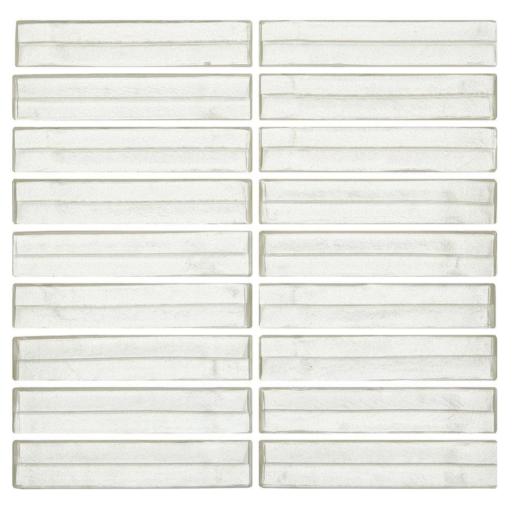 Ivy Hill Tile Tara White 4 In. X 0.26 Stacked Glass Mosaic Tile Sample 