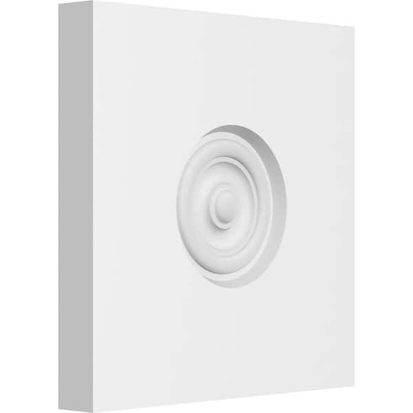 Ekena Millwork 8-in W x 8-in H x 1-in P Standard Sedgwick Bullseye Rosette with Square Edge