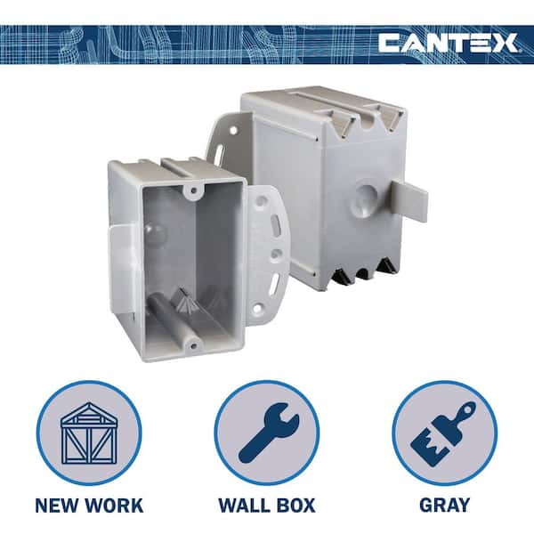 Cantex New Work 1-Gang 20 cu. in. Electrical Outlet Box and Switch