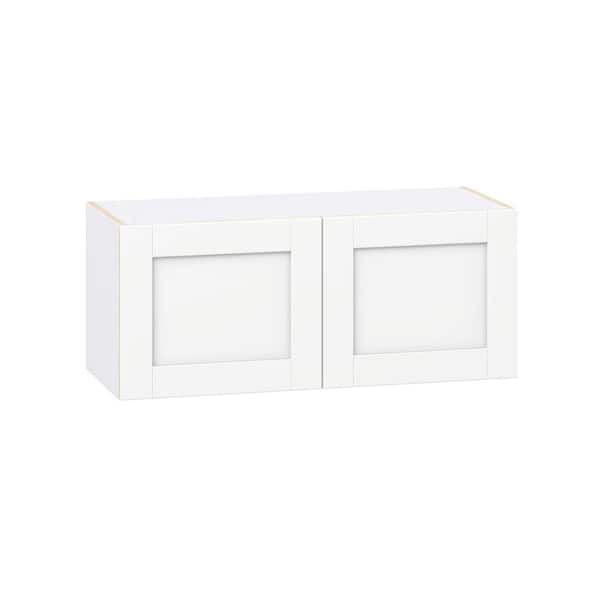 J COLLECTION Milton 36 in. W x 14 in. D x 15 in. H Assembled Shaker Wall Bridge Kitchen Cabinet in Bright White