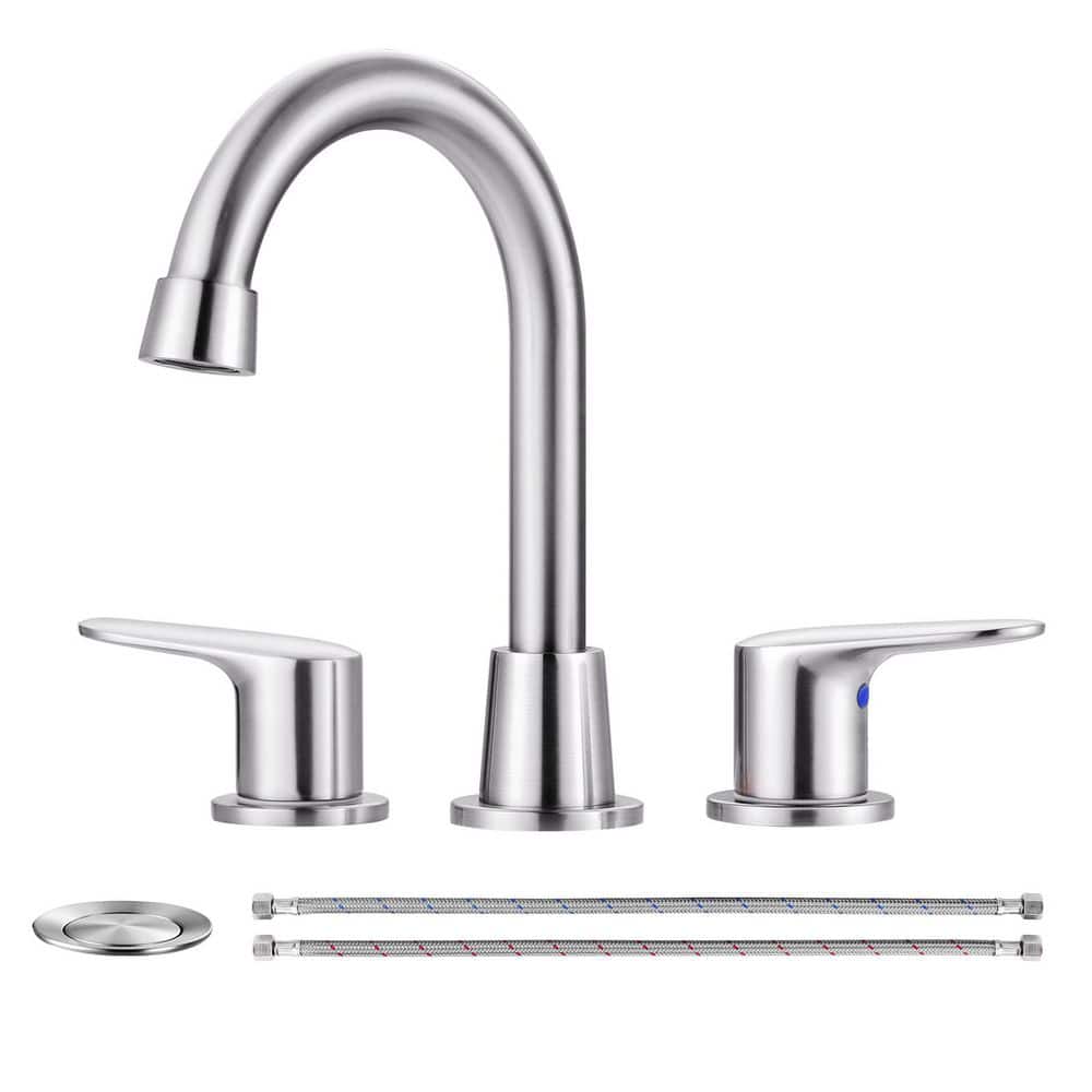 WOWOW 8 in. Widespread Bathroom Sink Faucet with 2-Handles in
