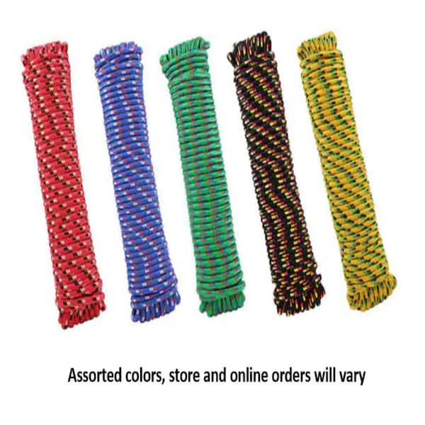 3/8 in. x 100 ft. Assorted Colors Diamond Braid Polypropylene Rope (1 color  per each order)