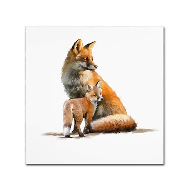 Trademark Fine Art 24 in. x 24 in. "Fox" by The Macneil Studio Printed Canvas Wall Art