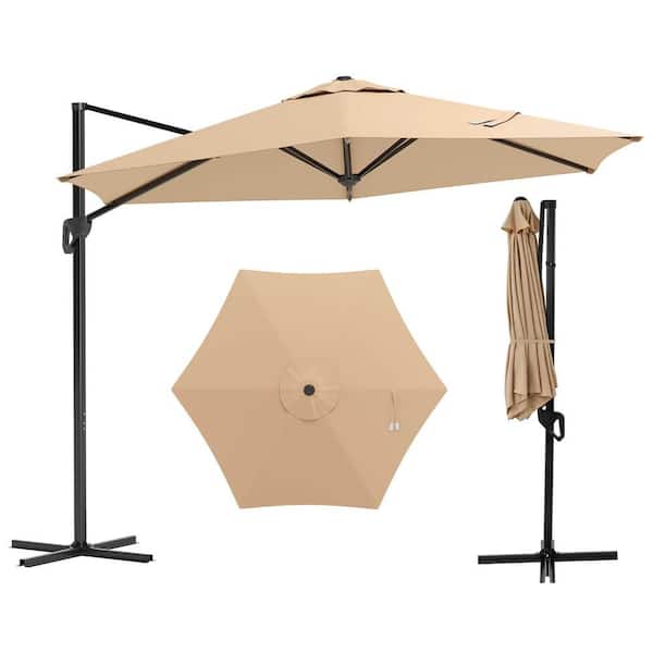 if collection - 9 ft. cantilever patio umbrella w/weight bas PURPLE LEAF 9' x 9' Excellent UV Protection Navy Blue This feature not only ensures a cooler shade area but also enhances the umbrellas stability in breezy conditions PURPLE LEAF Patio Outdoor Umbrella