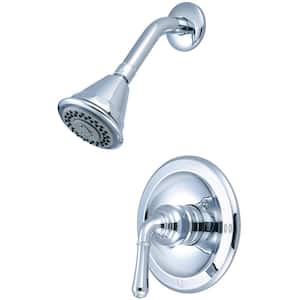 Accent 1-Handle Wall Mount Shower Faucet Trim Kit in Polished Chrome 4 Function Showerhead (Valve not Included)