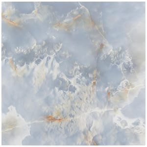 Selene Blue Onyx 24 in. x 24 in. Polished Porcelain Floor and Wall Tile (15.49 sq. ft. / Case)