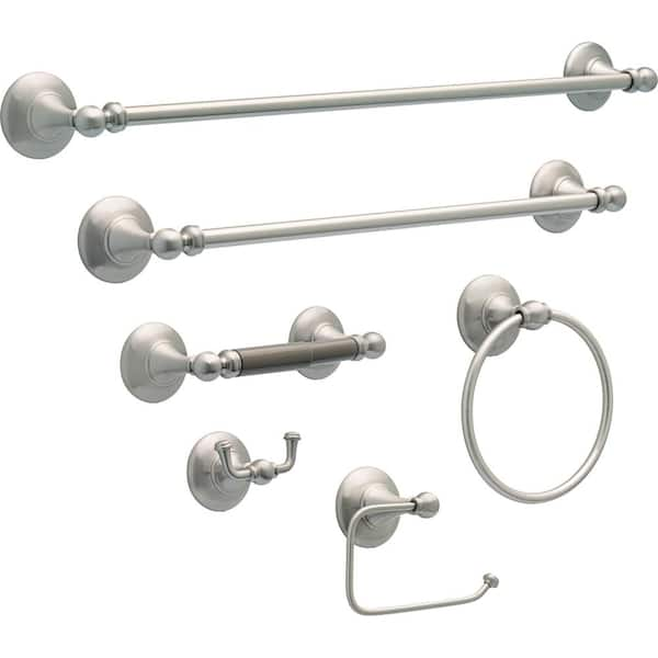 Delta (4-Piece) Greenwich Set, SpotShield Brushed Nickel, factory including, 18