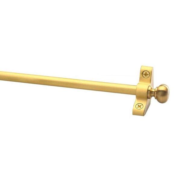 Zoroufy Plated Inspiration Collection Tubular 48 in. x 3/8 in. Brushed Brass Finish Stair Rod Set with Round Finials