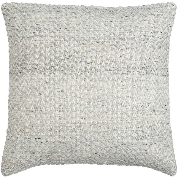 Livabliss Objective Light Gray Woven Polyester Fill 22 in. x 22 in. Decorative Pillow