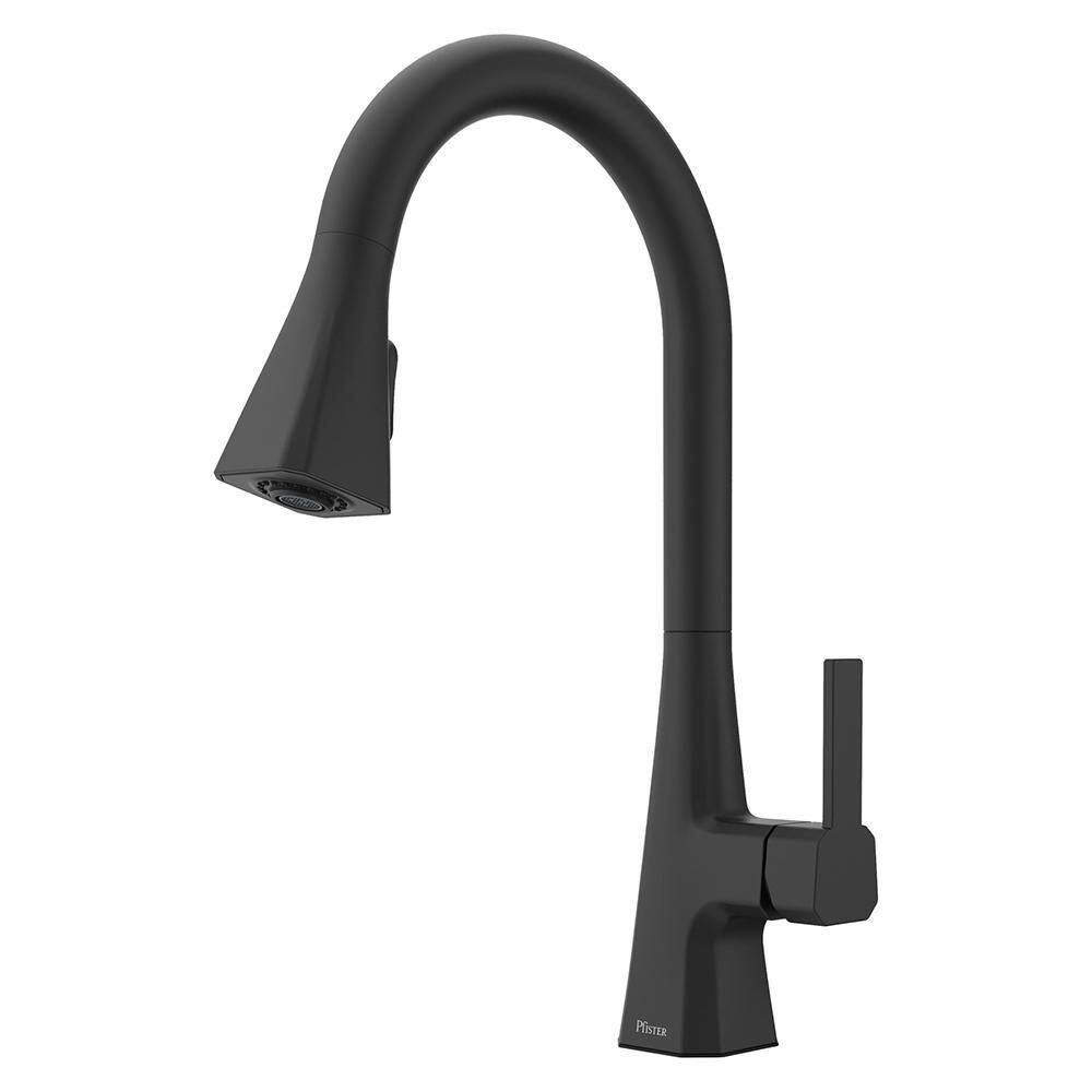 Frontera 1-Handle 16.3125 in. H Pull Down Sprayer Kitchen Faucet with 360° Spout Swivel in Matte Black price history on PriceWatchPro