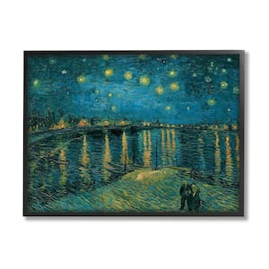 "Classic Starry Night Over the Rhone Van Gogh Painting" by Vincent Van Gogh Framed Nature Wall Art Print 11 in. x 14 in.