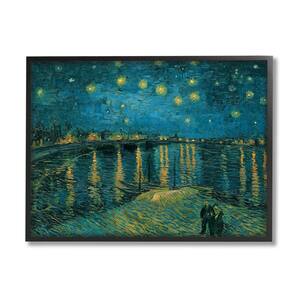 "Classic Starry Night Over the Rhone Van Gogh Painting" by Vincent Van Gogh Framed Nature Wall Art Print 24 in. x 30 in.