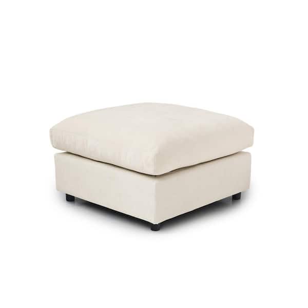 33.5 in. Armless Chenille Ottoman Modular Free Combination Sectional Sofa Ottoman in Beige 1 Piece