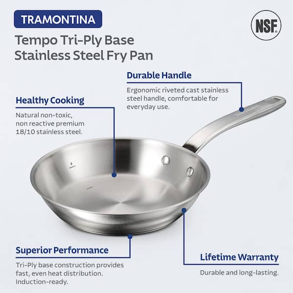 Tramontina Tempo Tri-Ply Base 8 in. Stainless Steel Frying Pan