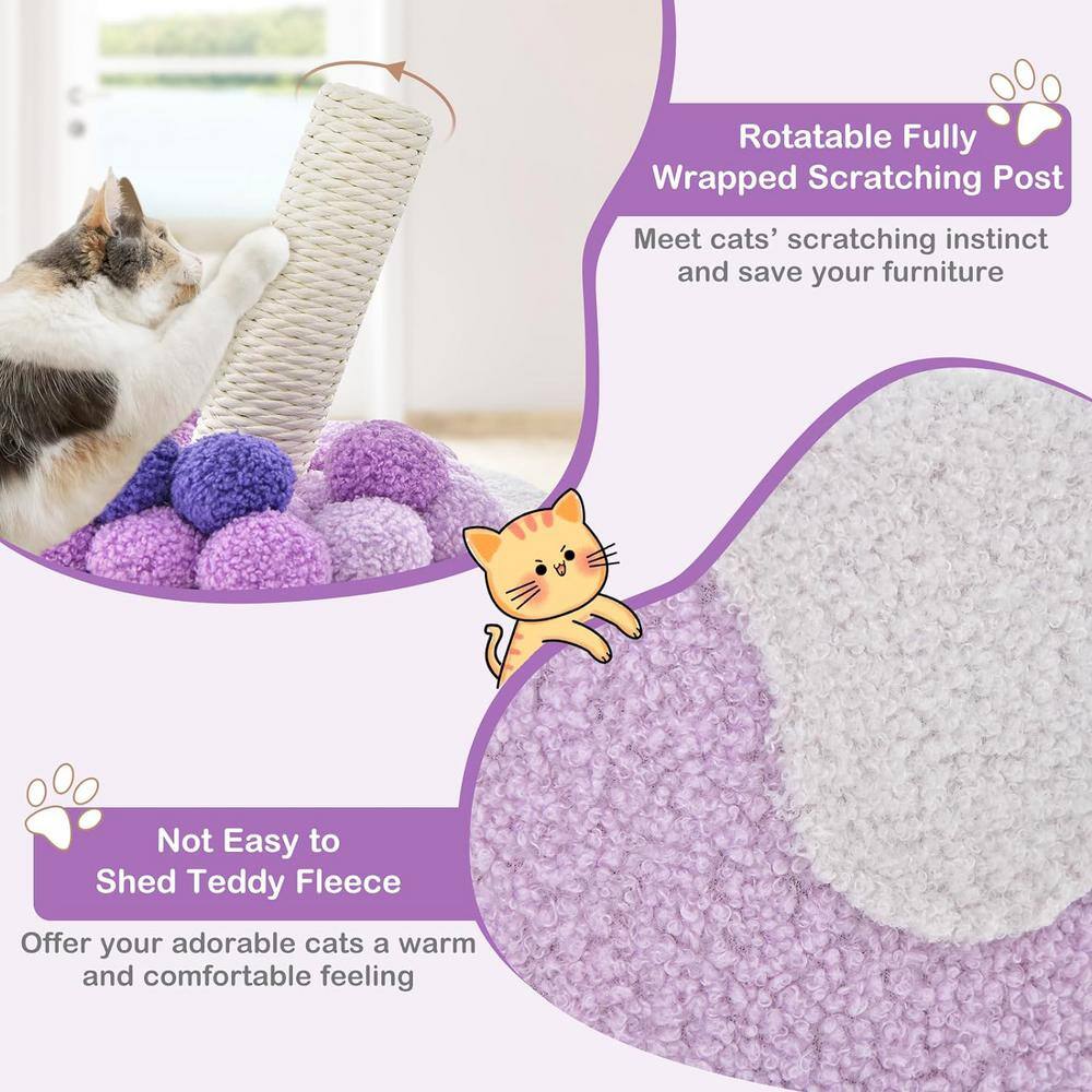 Purple Bubble Tea Cat Tree Tower with Sisal Scratching Post