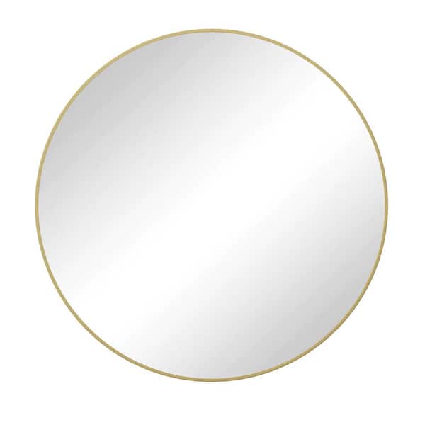 Unbranded Gold 36 in. W x 36 in. H Modern Round Metal Vanity Mirror Dressing Mirror for Bathroom, Living Room