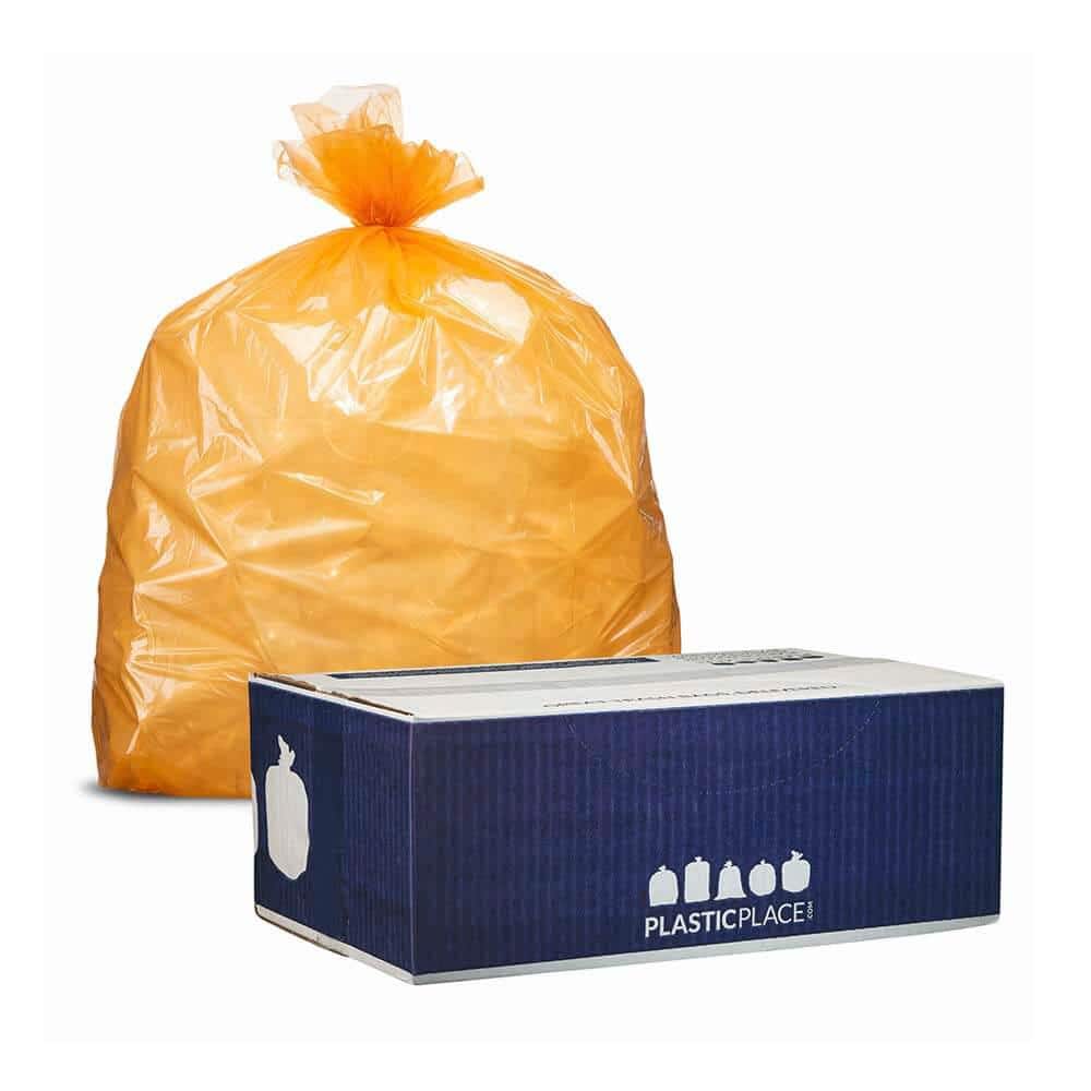 Dualplex Clear Recycling Trash Bags 33 Gal Garbage Bag 100/Case 33 x 39 1.2 Mil