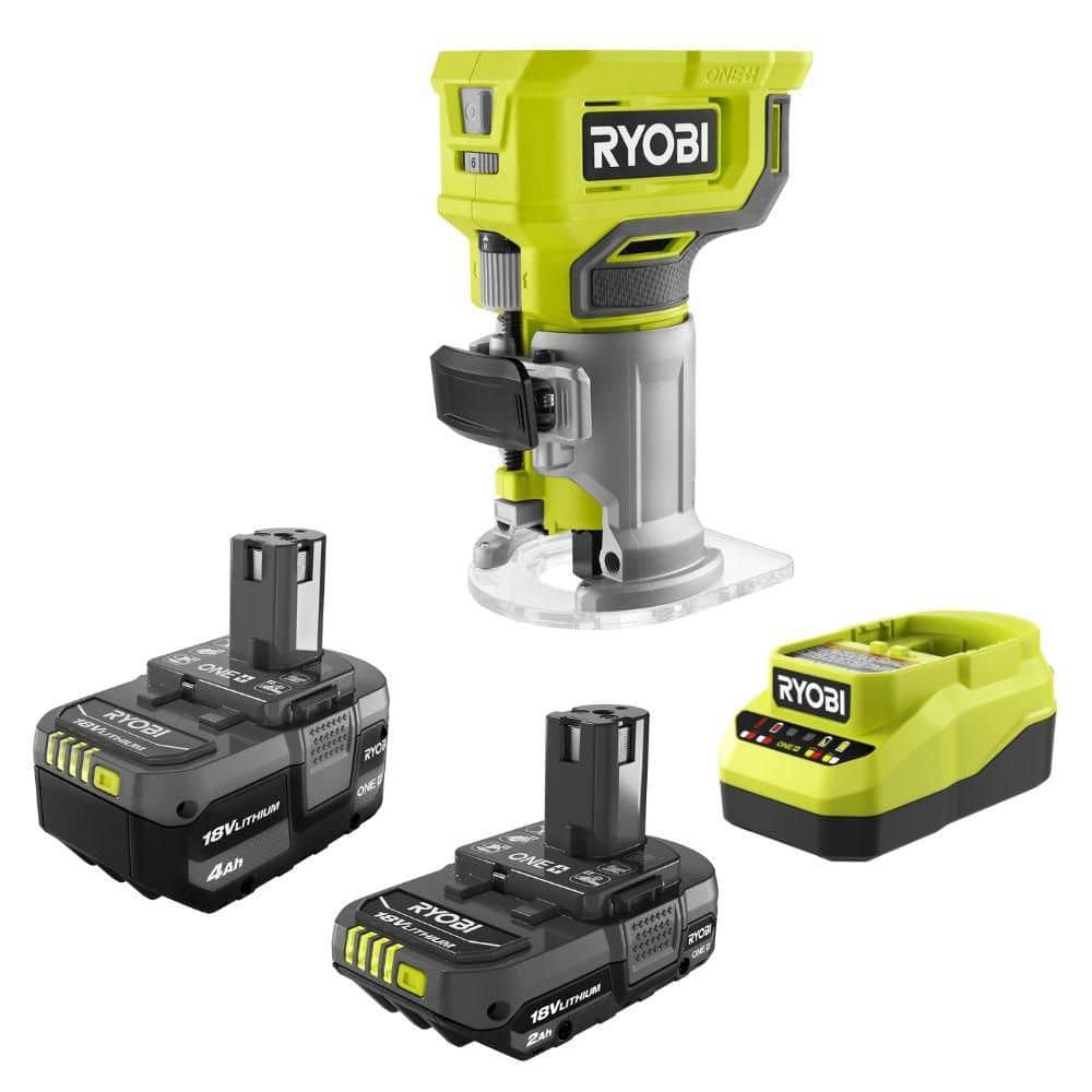 RYOBI ONE+ 18V Lithium-Ion Starter Kit with 2.0 Ah Battery, 4.0 Ah ...
