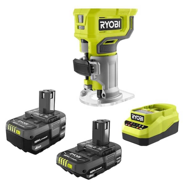 ONE+ 18V Lithium-Ion Starter Kit with 2.0 Ah Battery, 4.0 Ah Battery, Charger and FREE ONE+ Cordless Compact Router