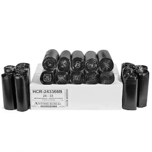 12 Gal. to 16 Gal. 24 in. x 33 in. 8 mic (eq) Black Equivalent High Density Garbage Trash Bags (1000-Count)