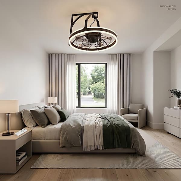 22 in. 5-Blades White Standard Flush Mount Dimmable Integrated LED Ceiling Fan Light with Remote Control, 3CCT LED Light