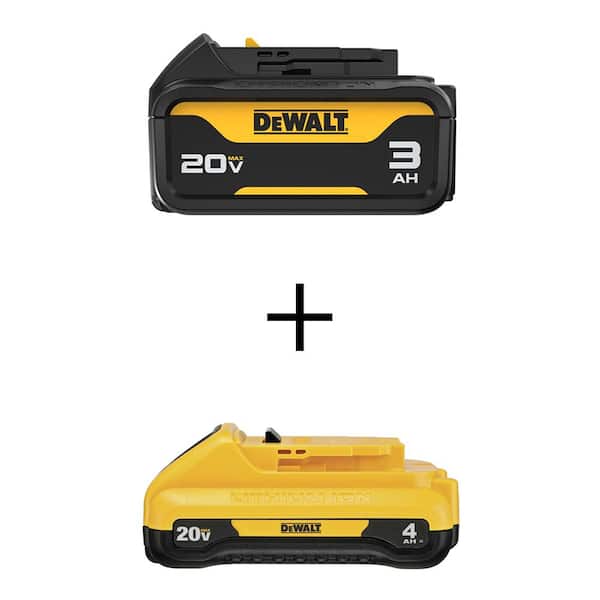 DEWALT 20V MAX Premium Lithium-Ion 3.0Ah Battery Pack and 20V MAX Compact Lithium-Ion 4.0Ah Battery Pack