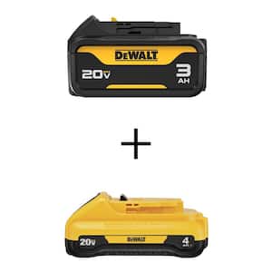 20V MAX Premium Lithium-Ion 3.0Ah Battery Pack and 20V MAX Compact Lithium-Ion 4.0Ah Battery Pack
