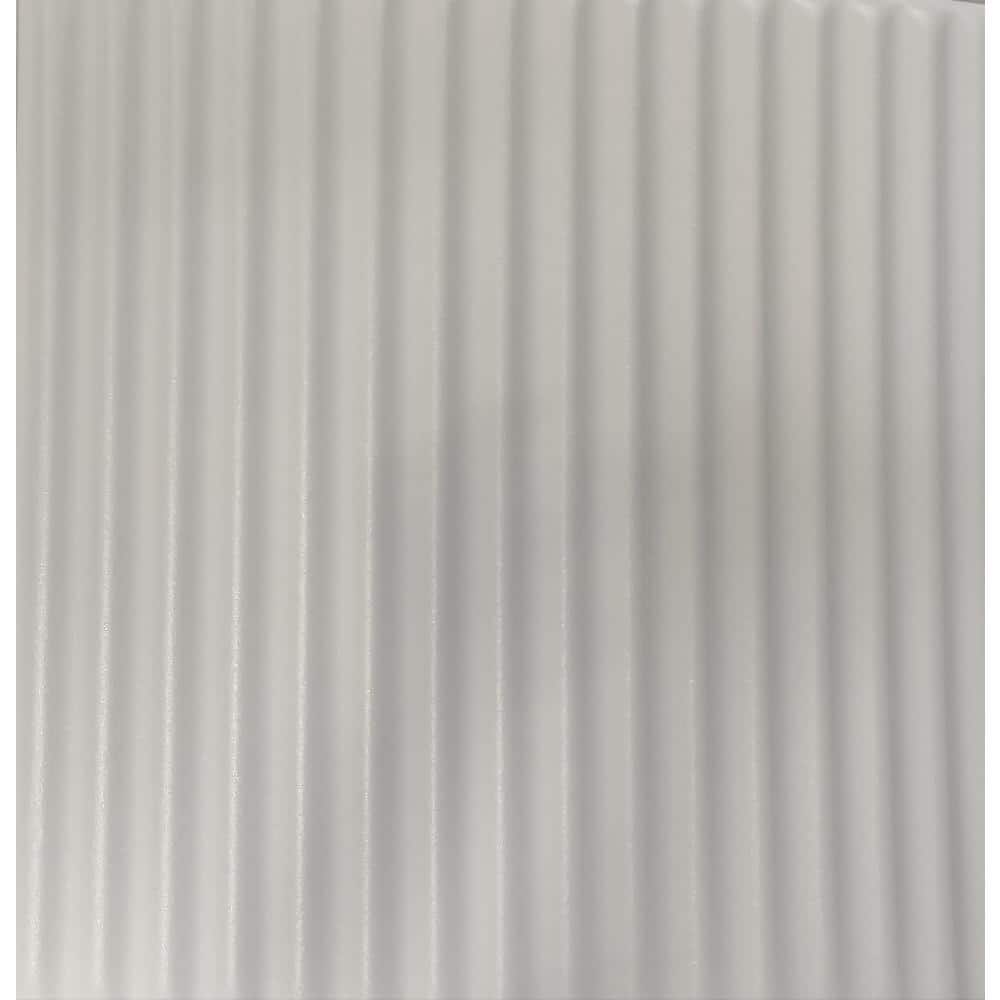 Corrugated Plain White 1.6 ft. x 1.6 ft. Decorative Foam Glue Up Ceiling Ti