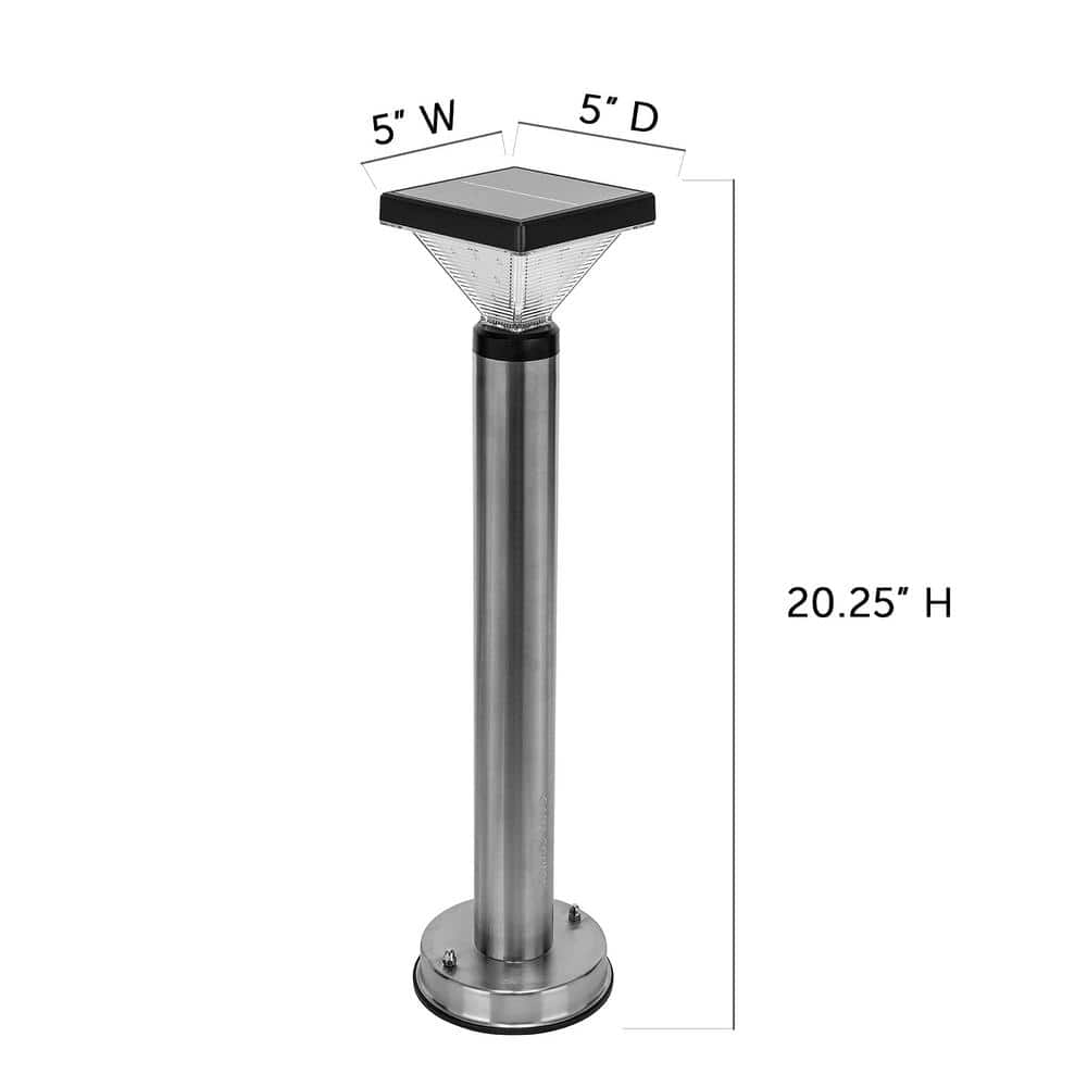 Luxor Stainless Steel Solar LED Pathway Light, 20.25-inch